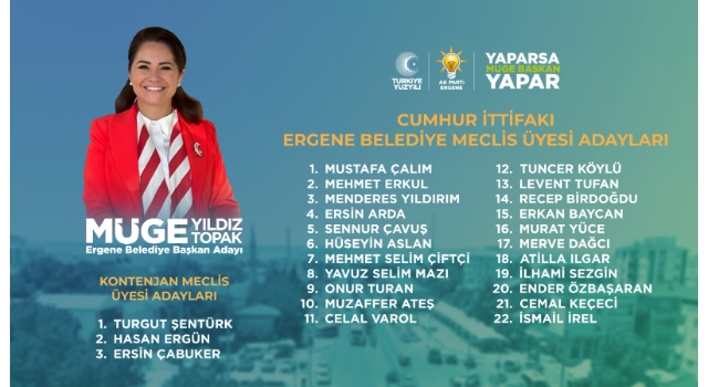 Ergene Belediye Başkan Adayı Müge Yıldız Topak: Hep Birlikte Daha Güzel Yarınlara!