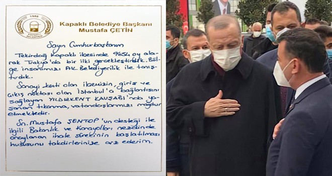 Başkan Çetin, Yıldızkent Kavşağı Projesini Cumhurbaşkanı Erdoğan ve TBMM Başkanı Şentop'a Arz Etti