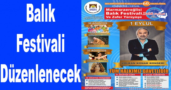 Marmaraereğlisi Balık Festivali Başlıyor