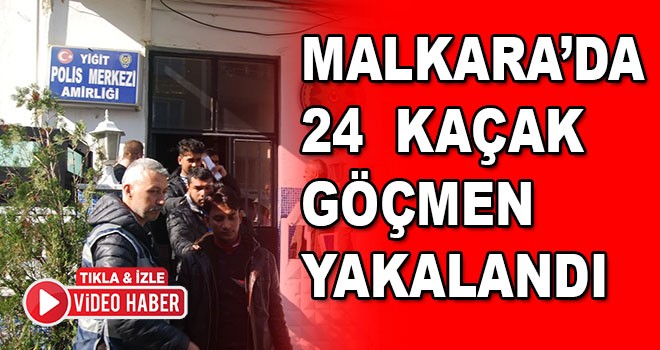 Dur ihtarına uymayan araçtan 24 kaçak göçmen çıktı