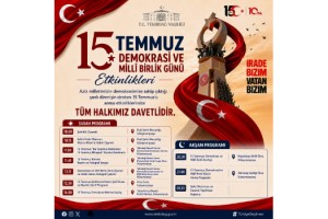 Tekirdağ'da 15 Temmuz Demokrasi ve Millî Birlik Günü Programı