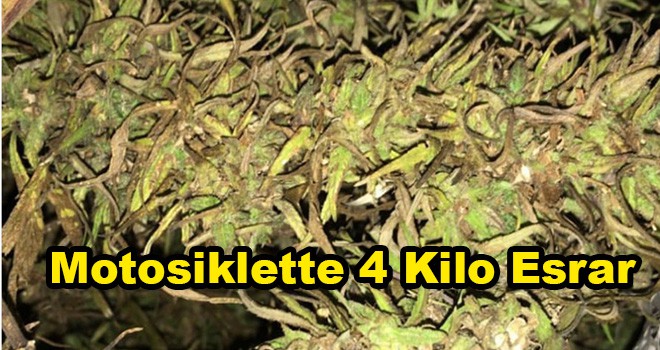 Motosiklette 4 Kilo Esrar Ele Geçirildi