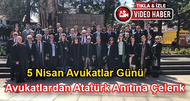 Avukatlardan Atatürk Anıtına Çelenk