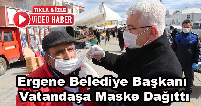 Ergene Belediye Başkanı Rasim Yüksel Vatandaşa Maske, Eldiven ve Dezenfektan Dağıttı