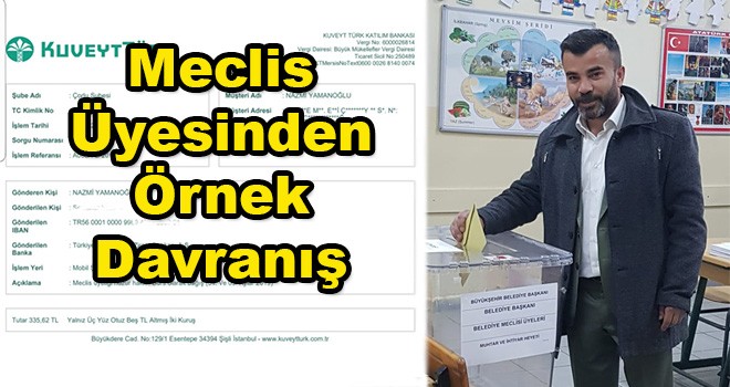 Meclis Üyesi Nazmi Yamanoğlu'ndan Örnek Davranış