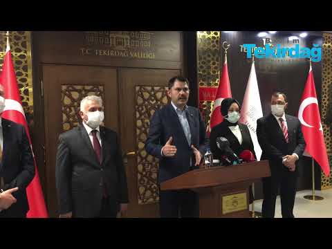 Çevre ve Şehircilik Bakanı Murat Kurum Tekirdağ Valiliği'nde Açıklamalarda Bulundu